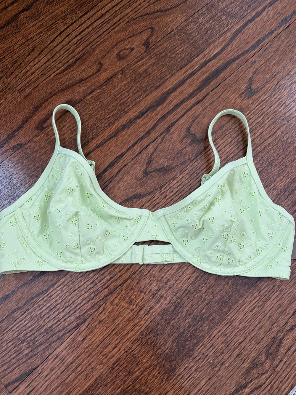 J. Crew Light Green Eyelet Underwire Bikini Top - NWT